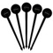 Musical Instruments Black Plastic 6" Food Pick - Round - Fan View