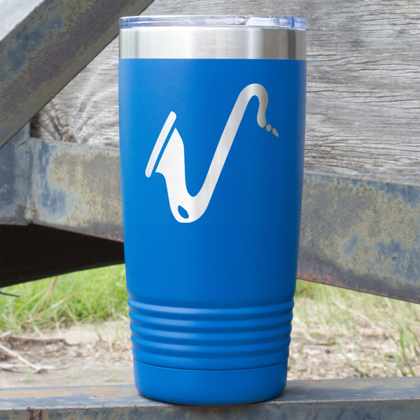 Custom Musical Instruments 20 oz Stainless Steel Tumbler - Royal Blue - Double Sided (Personalized)