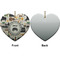 Musical Instruments Ceramic Flat Ornament - Heart Front & Back (APPROVAL)