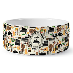 Musical Instruments Ceramic Dog Bowl - Large (Personalized)