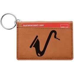 Musical Instruments Leatherette Keychain ID Holder - Double Sided (Personalized)