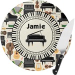 Musical Instruments Round Glass Cutting Board (Personalized)