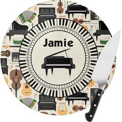 Musical Instruments Round Glass Cutting Board (Personalized)