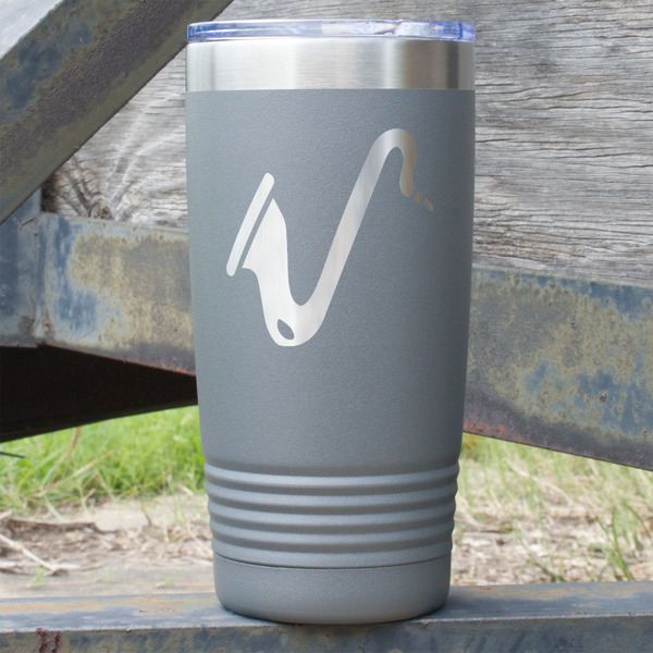 Custom Musical Instruments 20 oz Stainless Steel Tumbler - Grey - Double Sided (Personalized)
