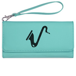 Musical Instruments Ladies Leatherette Wallet - Laser Engraved- Teal