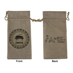 Musical Instruments Large Burlap Gift Bag - Front & Back (Personalized)