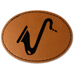 Musical Instruments Faux Leather Iron On Patch - Oval