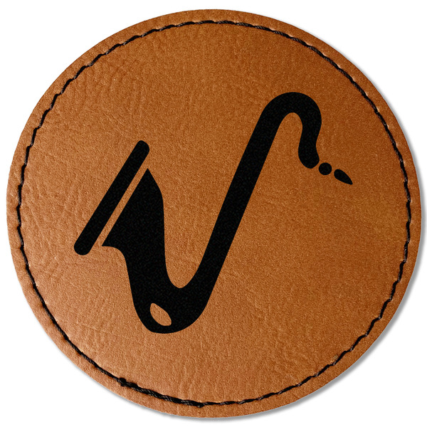 Custom Musical Instruments Faux Leather Iron On Patch - Round