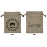 Musical Instruments Medium Burlap Gift Bag - Front & Back (Personalized)