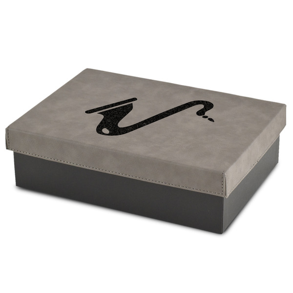 Custom Musical Instruments Medium Gift Box w/ Engraved Leather Lid