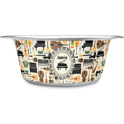Musical Instruments Stainless Steel Dog Bowl - Large (Personalized)