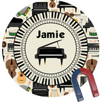 Musical Instruments Round Fridge Magnet (Personalized)