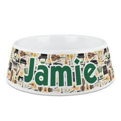 Musical Instruments Plastic Dog Bowl - Medium (Personalized)