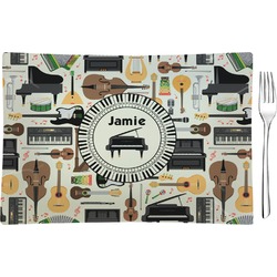 Musical Instruments Glass Rectangular Appetizer / Dessert Plate (Personalized)