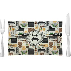 Musical Instruments Rectangular Glass Lunch / Dinner Plate - Single or Set (Personalized)