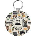 Musical Instruments Round Plastic Keychain (Personalized)