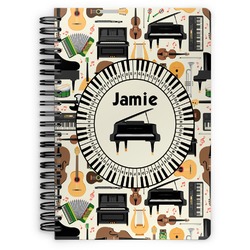 Musical Instruments Spiral Notebook - 7x10 w/ Name or Text