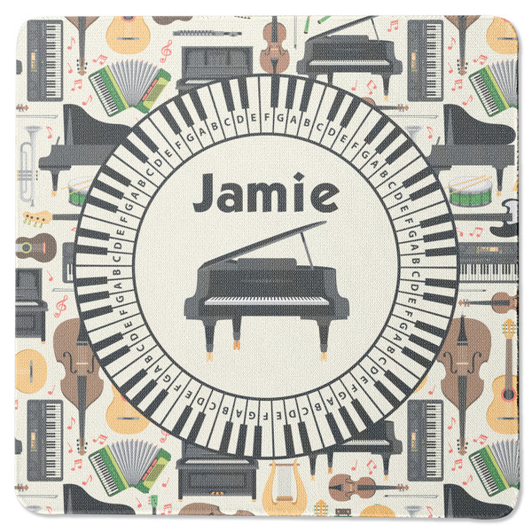 Custom Musical Instruments Square Rubber Backed Coaster (Personalized)