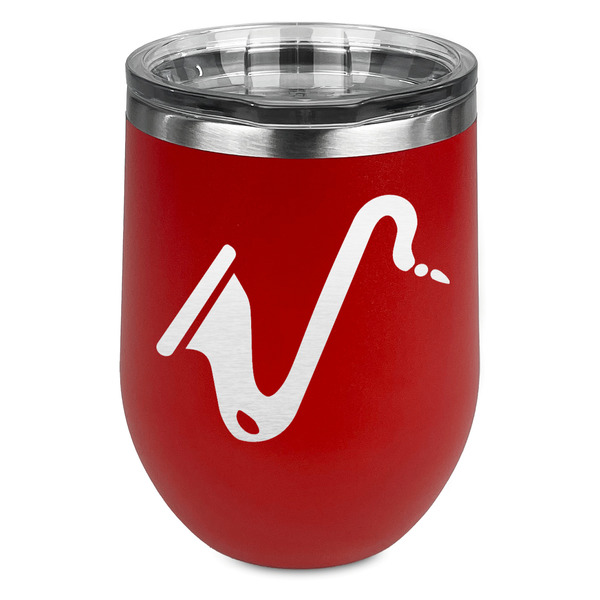 Custom Musical Instruments Stemless Stainless Steel Wine Tumbler - Red - Double Sided (Personalized)