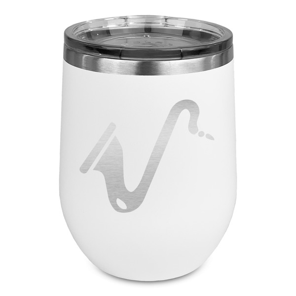 Custom Musical Instruments Stemless Stainless Steel Wine Tumbler - White - Double Sided (Personalized)