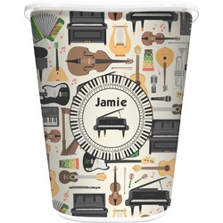 Musical Instruments Waste Basket - Single Sided (White) (Personalized)