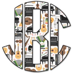 Musical Instruments Monogram Decal - Large (Personalized)