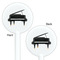 Musical Instruments White Plastic 5.5" Stir Stick - Double Sided - Round - Front & Back