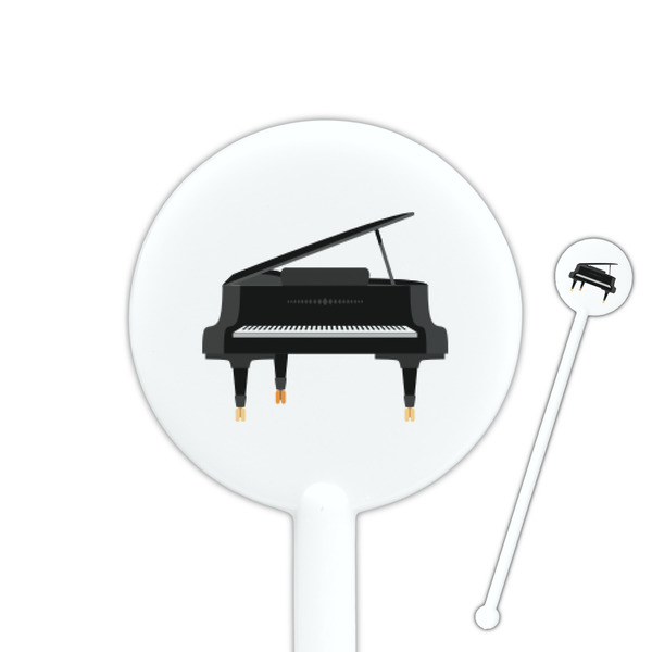 Custom Musical Instruments 5.5" Round Plastic Stir Sticks - White - Single Sided
