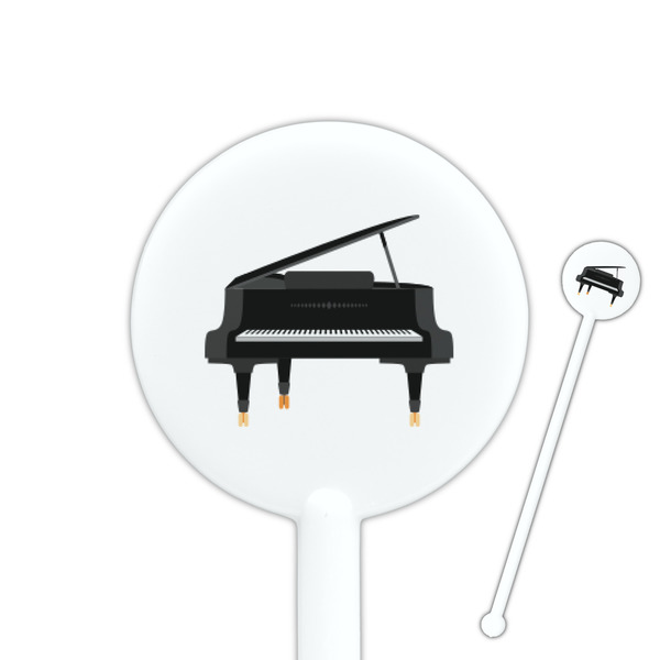 Custom Musical Instruments 5.5" Round Plastic Stir Sticks - White - Double Sided