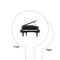 Musical Instruments White Plastic 6" Food Pick - Round - Single Sided - Front & Back