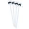 Musical Instruments White Plastic Stir Stick - Double Sided - Square - Front