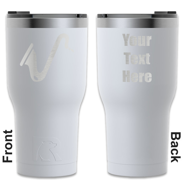 Custom Musical Instruments RTIC Tumbler - White - Engraved Front & Back (Personalized)