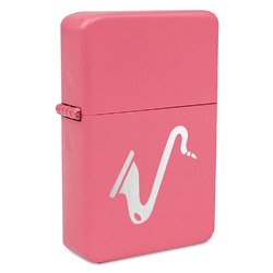 Musical Instruments Windproof Lighter - Pink - Double Sided & Lid Engraved