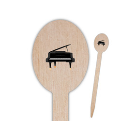 Musical Instruments Oval Wooden Food Picks - Single Sided