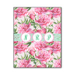 Watercolor Peonies Wood Print - 11x14 (Personalized)