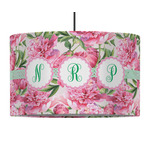 Watercolor Peonies 12" Drum Pendant Lamp - Fabric (Personalized)