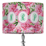 Watercolor Peonies 16" Drum Lamp Shade - Fabric (Personalized)