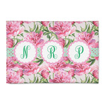 Watercolor Peonies 2' x 3' Indoor Area Rug (Personalized)