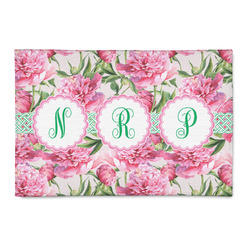 Watercolor Peonies Patio Rug (Personalized)