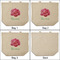 Watercolor Peonies 3 Reusable Cotton Grocery Bags - Front & Back View