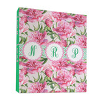 Watercolor Peonies 3 Ring Binder - Full Wrap - 1" (Personalized)