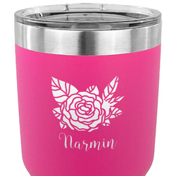 Watercolor Peonies 30 oz Stainless Steel Tumbler - Pink - Double Sided (Personalized)