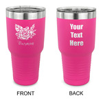 Watercolor Peonies 30 oz Stainless Steel Tumbler - Pink - Double Sided (Personalized)