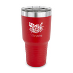 Watercolor Peonies 30 oz Stainless Steel Tumbler - Red - Single Sided (Personalized)