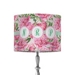 Watercolor Peonies 8" Drum Lamp Shade - Fabric (Personalized)