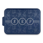 Watercolor Peonies Aluminum Baking Pan with Navy Lid (Personalized)