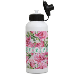 Watercolor Peonies Water Bottles - Aluminum - 20 oz - White (Personalized)