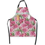 Watercolor Peonies Apron With Pockets w/ Multiple Names