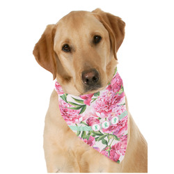 Watercolor Peonies Dog Bandana Scarf w/ Multiple Names