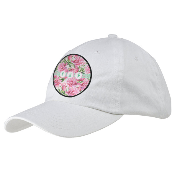 Custom Watercolor Peonies Baseball Cap - White (Personalized)